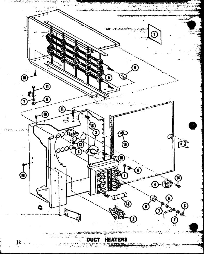 Duct Heaters Diagram and Parts List for CR2-1 P55200-54C Amana Air Conditioner