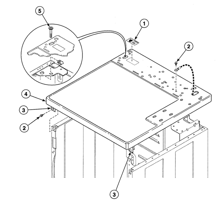 Cabinet Top Diagram and Parts List for SDG609WF  Speed Queen Dryer