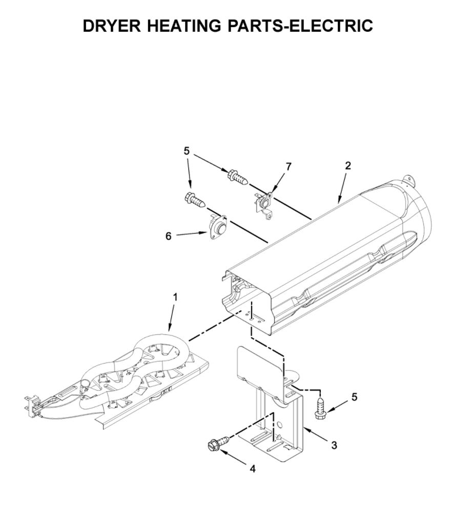 Dryer Heating Parts-Electric Diagram and Parts List for MED6230HC0  Maytag Dryer