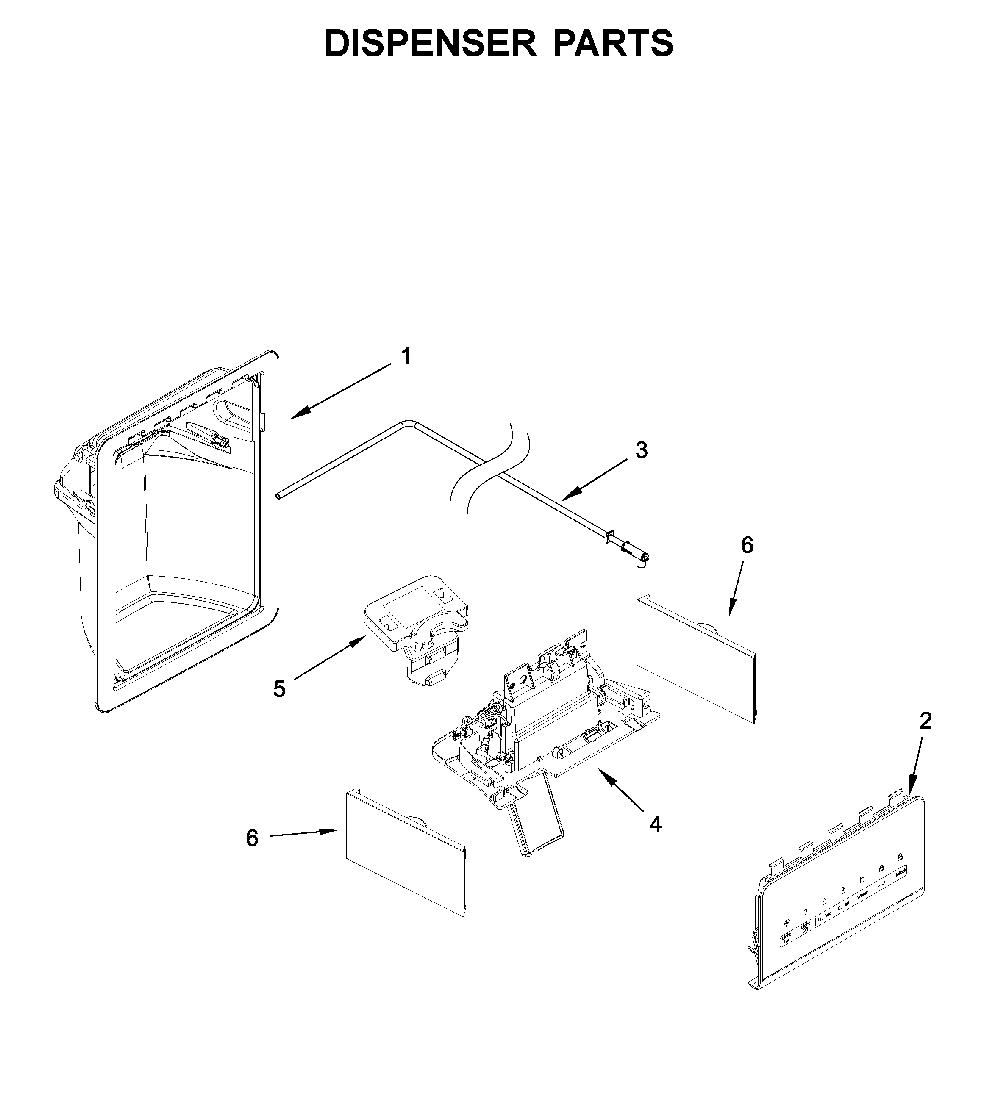 Dispenser Parts Diagram and Parts List for 10651332713  Kenmore Refrigerator