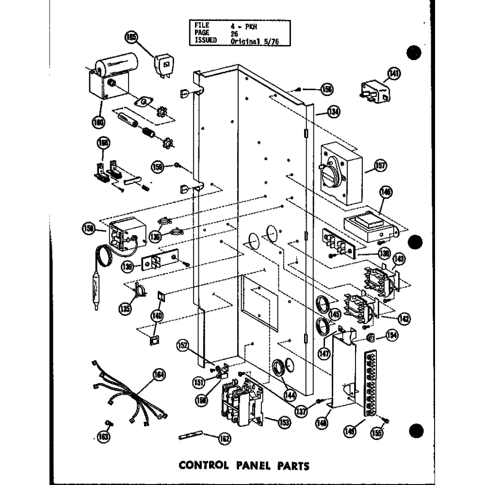 Control Panel Parts 1 Diagram and Parts List for D54444-6 P54444-6C Amana Air Conditioner