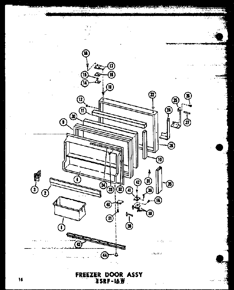 Section 10 Diagram and Parts List for ESRF-16W-AG-P60303-5WG  Amana Refrigerator