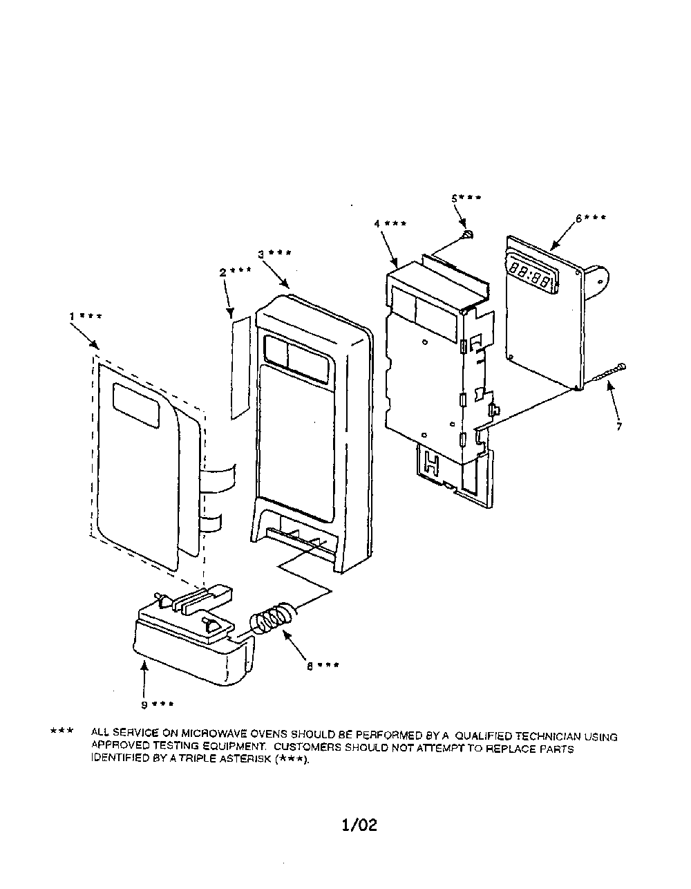 Control Panel Diagram and Parts List for 56566300690  Kenmore Microwave