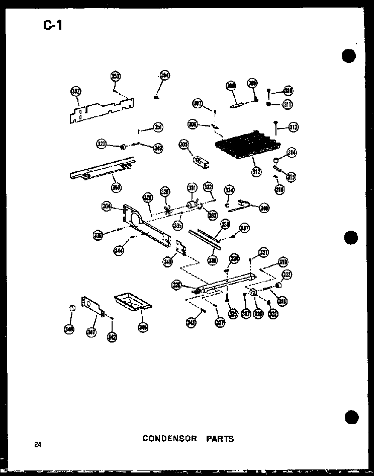 Condensor Parts Diagram and Parts List for SRI19W-P60350-36W  Amana Refrigerator