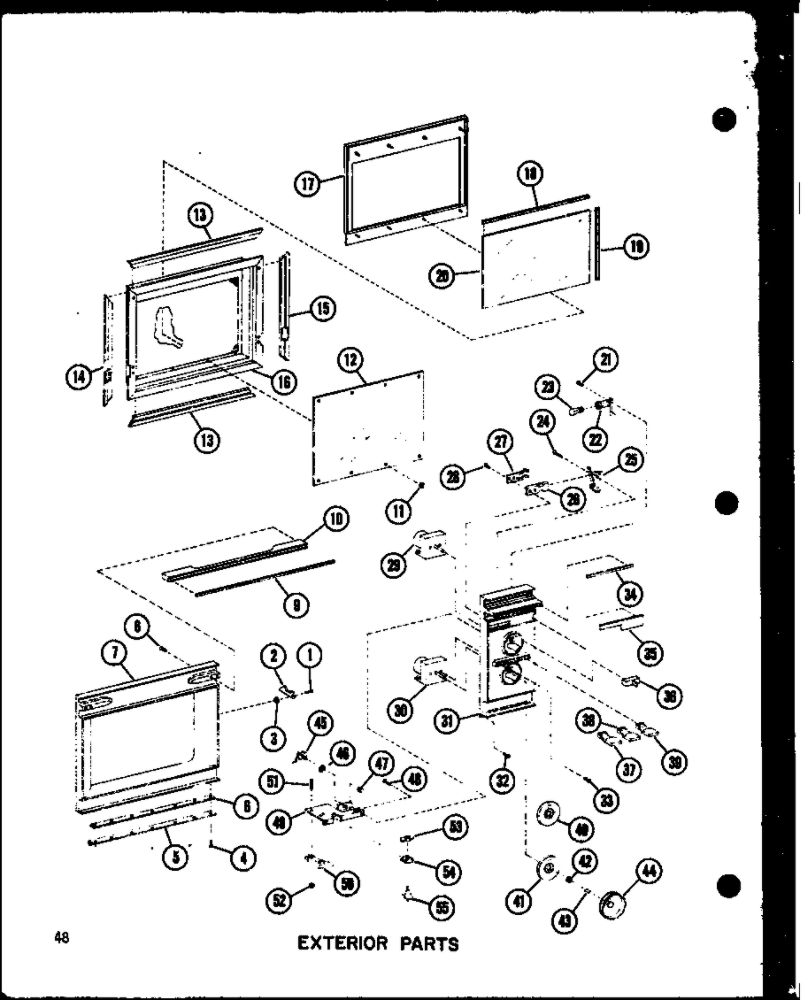 Exterior Parts 2 Diagram and Parts List for RR-4D P71100-5M Amana Microwave