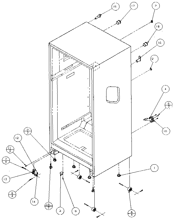 Cabinet Parts Diagram and Parts List for 85161-P1117111W  Amana Refrigerator