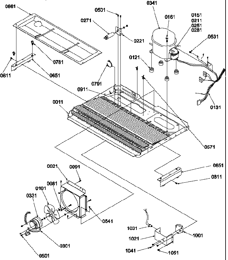 Machine Compartment Diagram and Parts List for SX322S2W-P1307302WW  Amana Refrigerator