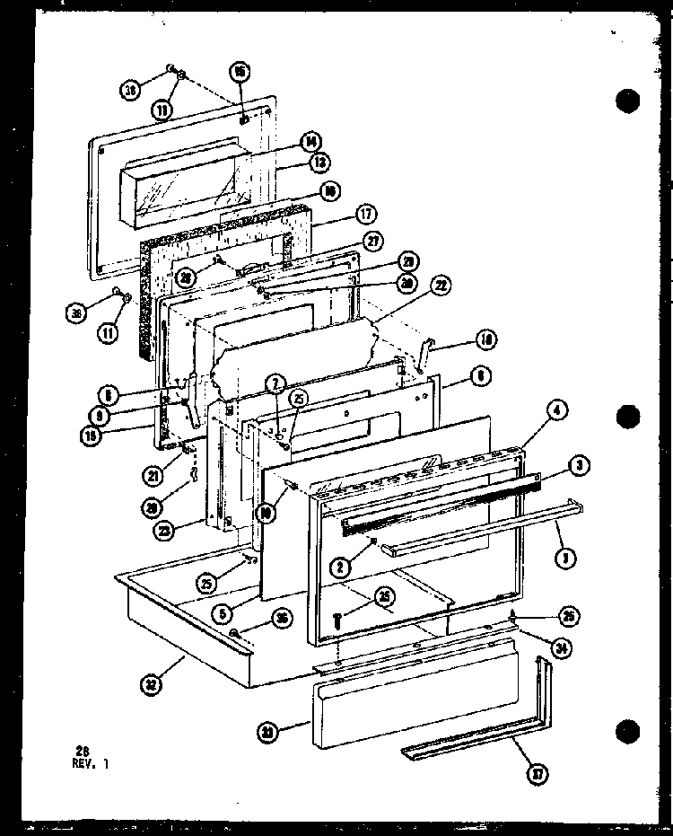 Section 3 Diagram and Parts List for CRCR-7-P85515-5S  Amana Range