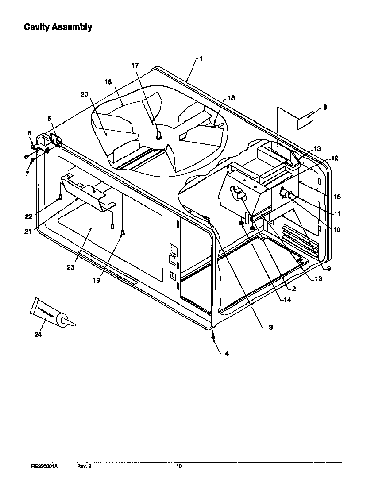 Cavity Assembly Diagram and Parts List for SNAC700D-SNAC700D  Amana Microwave