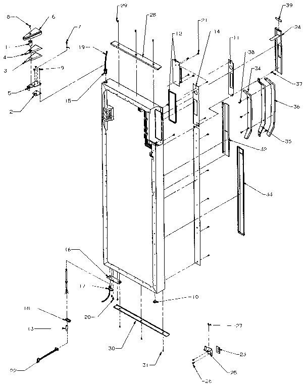 Fresh Food Door Handles And Accessories Diagram and Parts List for SXDE27NP-P1162204W  Amana Refrigerator