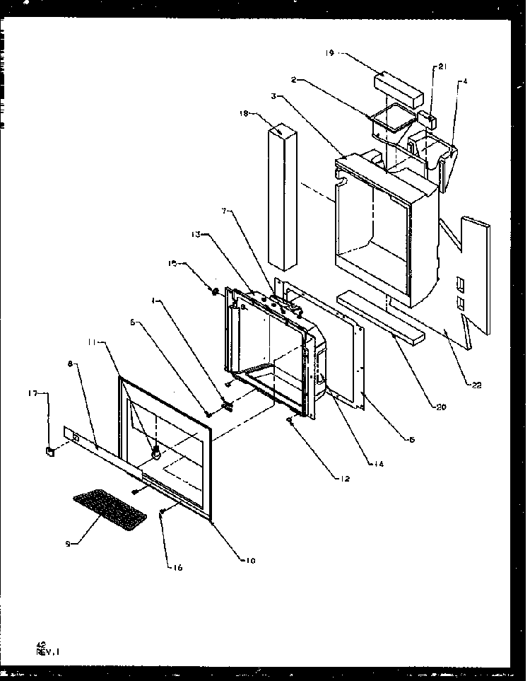 Ice And Water Cavity Diagram and Parts List for SZD25N2E-P1162431WE  Amana Refrigerator