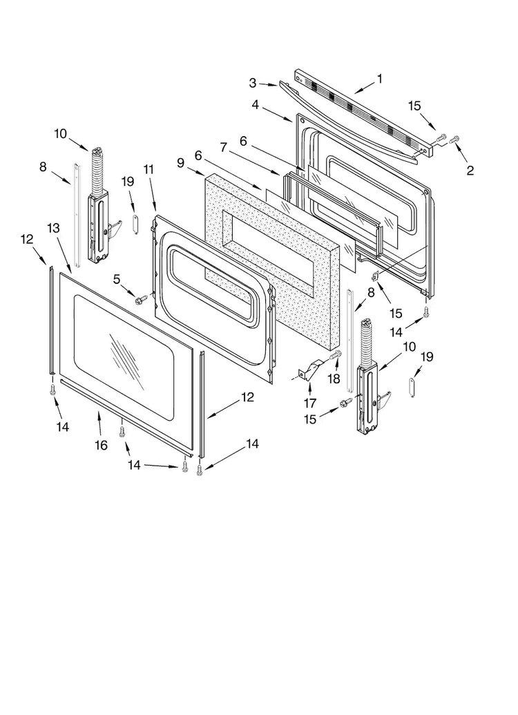 Door Parts, Optional Parts Diagram and Parts List for AGR6011VDS0  Amana Range