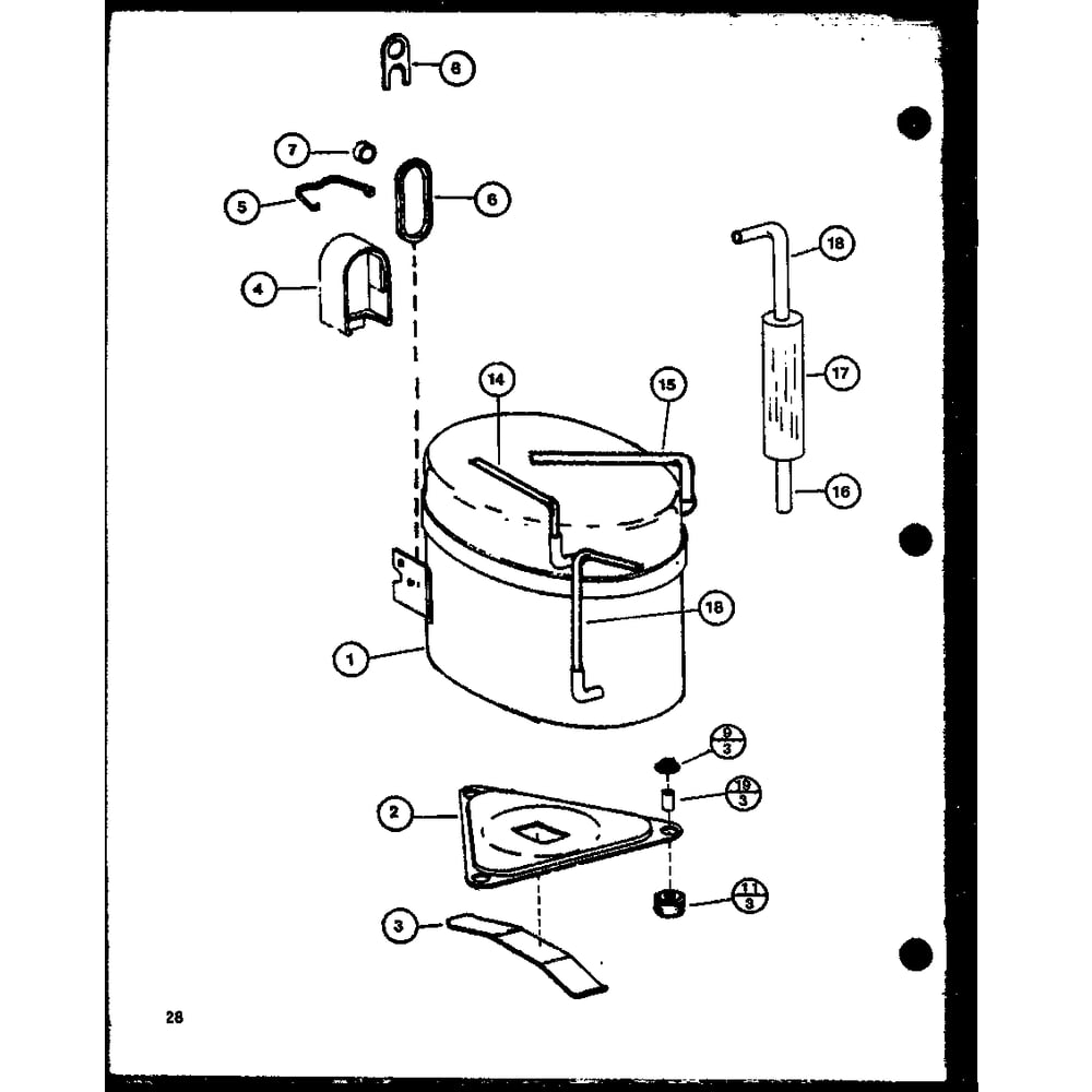 Diagram 3 Diagram and Parts List for PTRC32B1 P6924609R Amana Air Conditioner