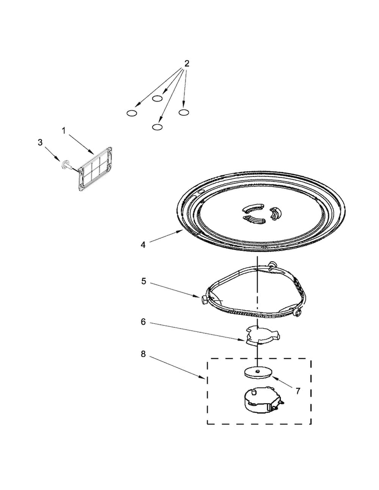 Turntable Parts Diagram and Parts List for AMV1150VAB4  Amana Microwave
