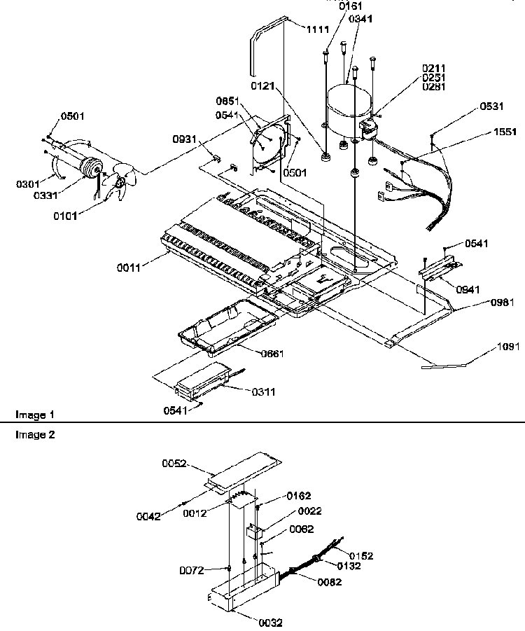 Machine Compartment Diagram and Parts List for SRD20TPW-P1190811WW  Amana Refrigerator