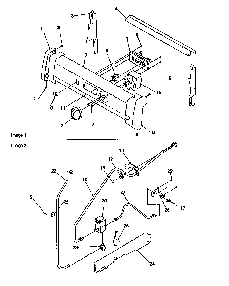 Backguard And Gas Supply Diagram and Parts List for ARG7301L-P1143324NL  Amana Range