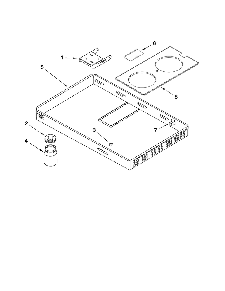 Burner Box Assembly Diagram and Parts List for JED8130ADW15  Jenn-Air Cooktop