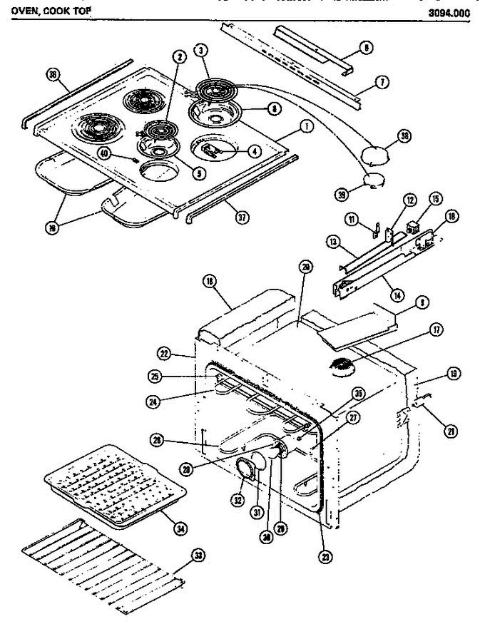 03 - Oven Diagram and Parts List for 3094000  Litton Microwave Oven Combo