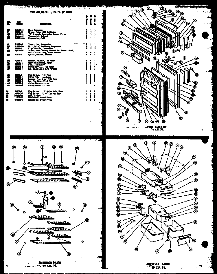 Door Assembly 19 Cu. Ft. Diagram and Parts List for T15G-C-P60100-2WC  Amana Refrigerator
