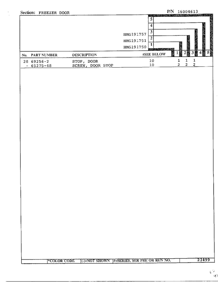 Freezer Door Page 3 Diagram and Parts List for 19175  Admiral Refrigerator