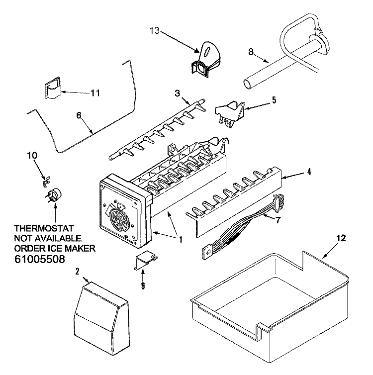 ICE MAKER Diagram and Parts List for JBD2286KEW  Jenn-Air Refrigerator