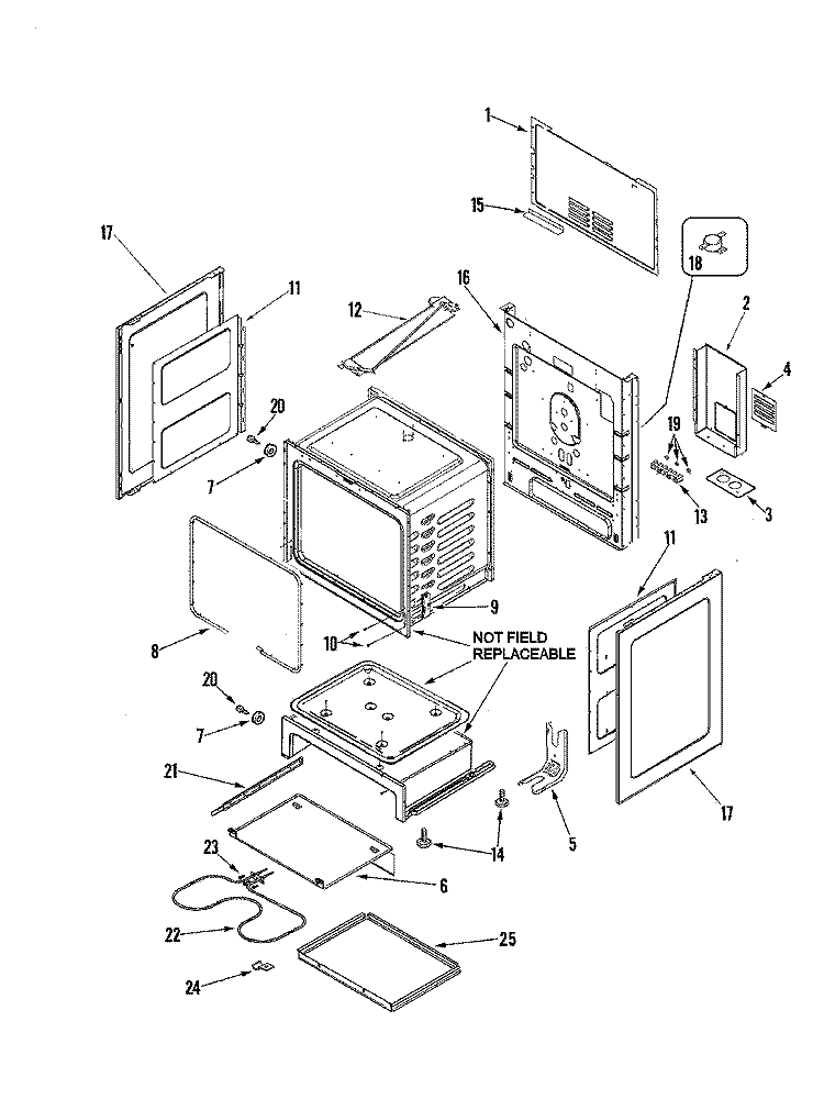 CABINET Diagram and Parts List for JER8785RAF  Jenn-Air Range
