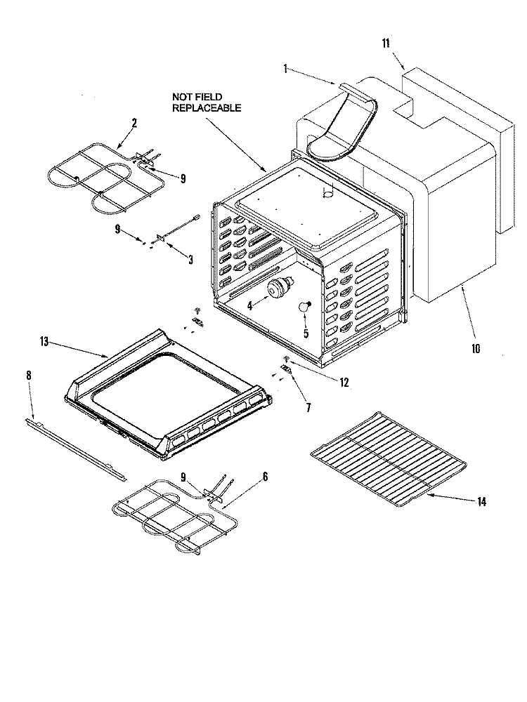 CAVITY Diagram and Parts List for JER8785RAF  Jenn-Air Range