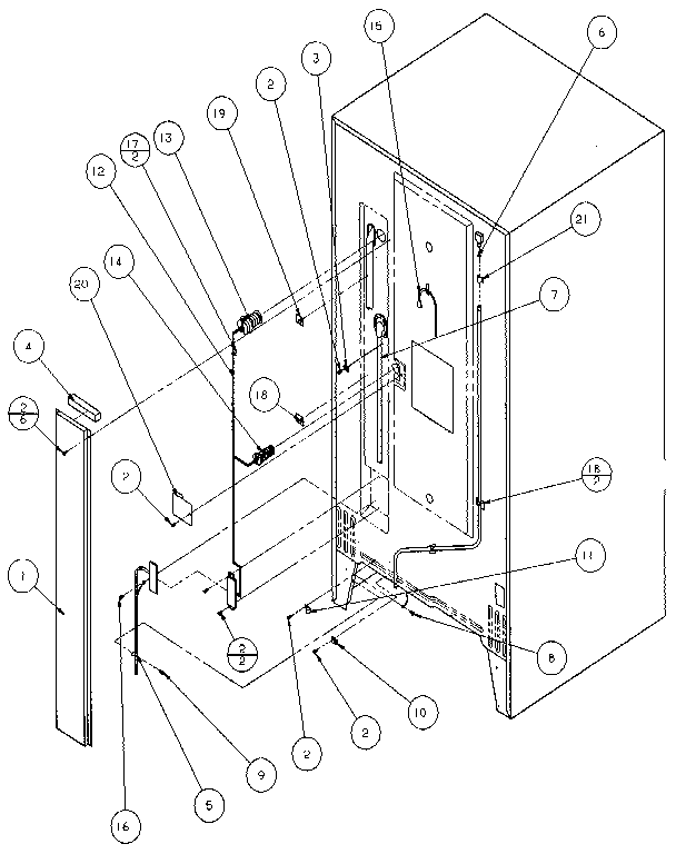 Cabinet Diagram and Parts List for 85161-P1117111W  Amana Refrigerator