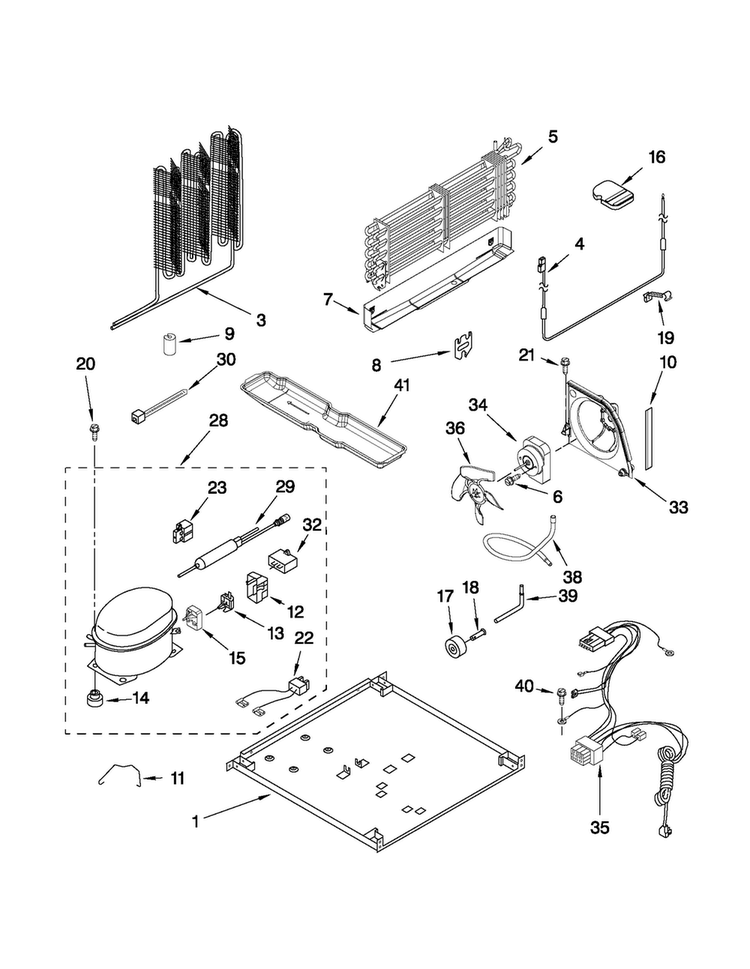 Unit Parts Diagram and Parts List for M0RXEMMWM00  Maytag Refrigerator