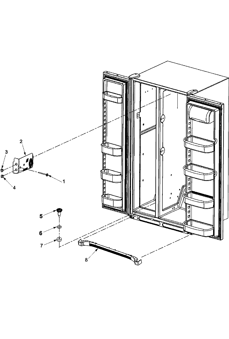 LIGHT COVERS AND TOE GRILLE Diagram and Parts List for ASD2621KRZ  Amana Refrigerator
