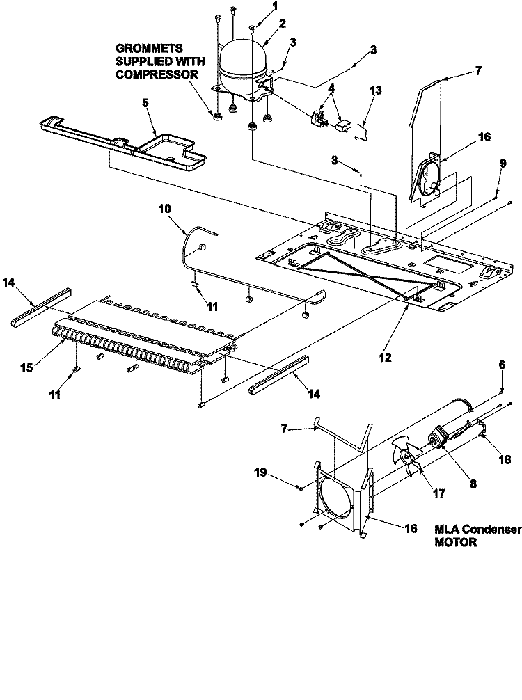 COMPRESSOR Diagram and Parts List for ASD2621KRZ  Amana Refrigerator