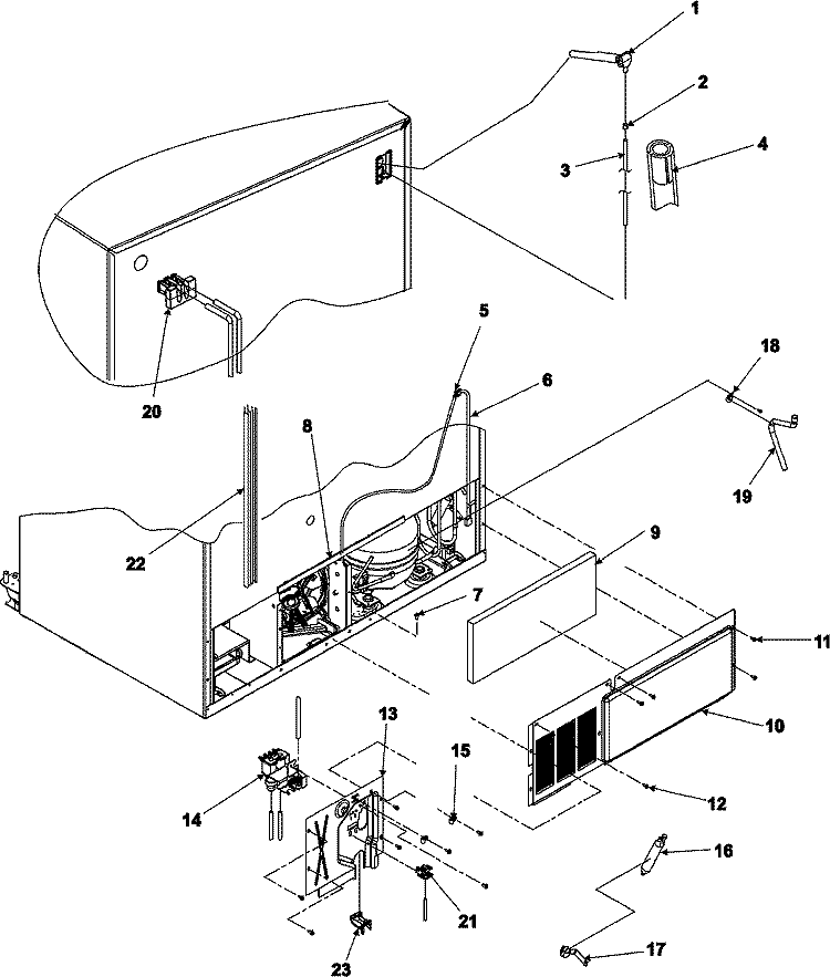 CABINET BACK Diagram and Parts List for ASD2621KRZ  Amana Refrigerator