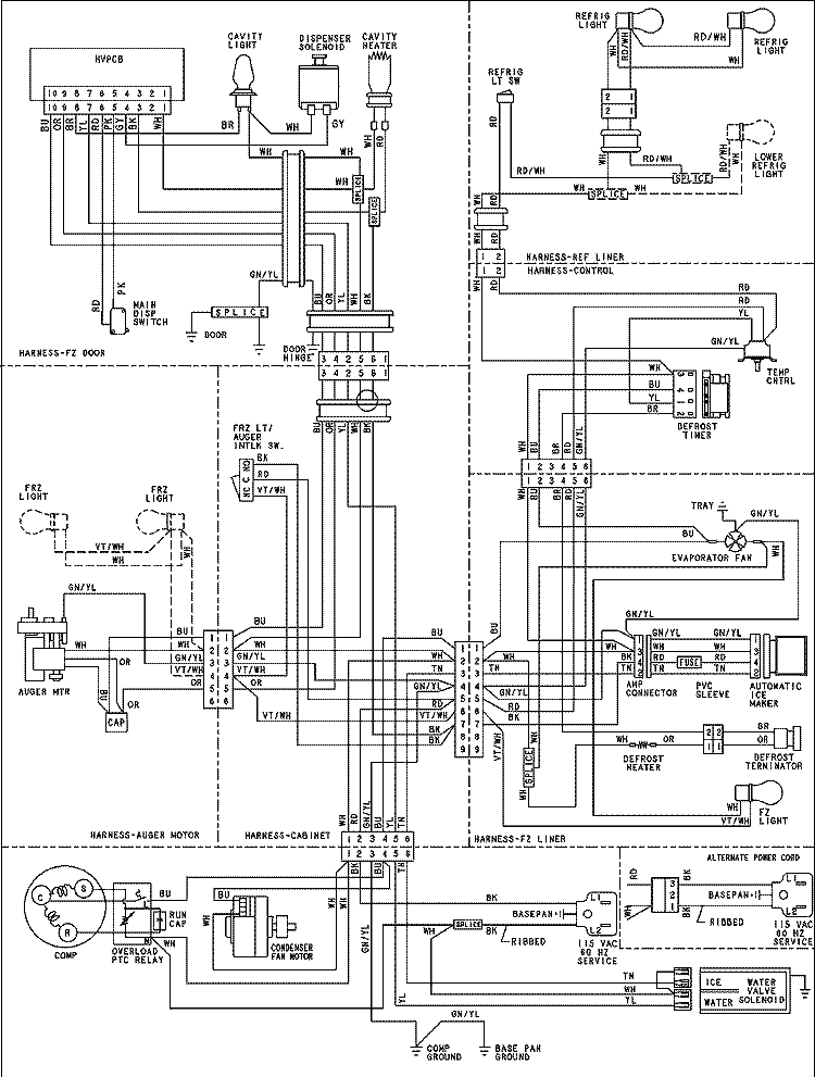 WIRING INFORMATION Diagram and Parts List for ASD2621KRZ  Amana Refrigerator
