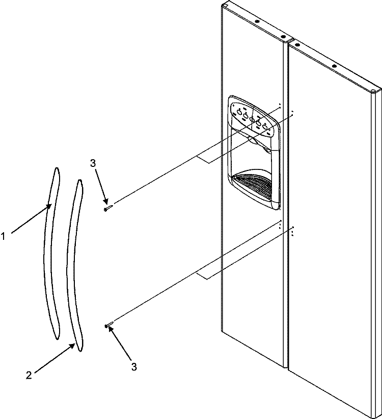 HANDLES Diagram and Parts List for ASD2621KRZ  Amana Refrigerator