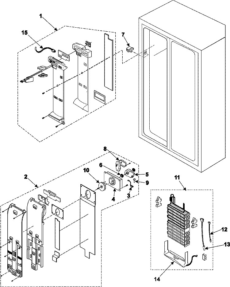 FREEZER COMPARTMENT Diagram and Parts List for RS267LASH  Maytag Refrigerator