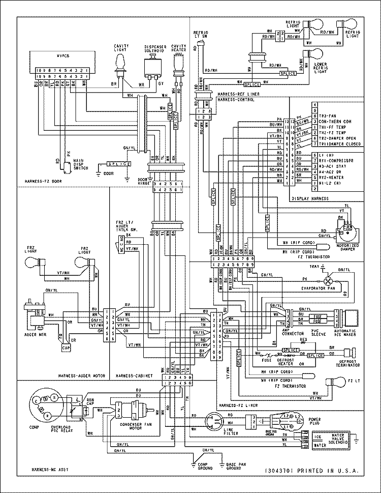 WIRING INFORMATION (GC2225GEKB / S / W - SER12) Diagram and Parts List for GC2225GEKB  Maytag Refrigerator