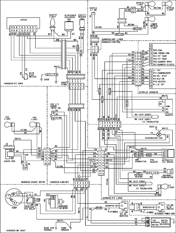 WIRING INFORMATION Diagram and Parts List for ASD2627KEB  Amana Refrigerator