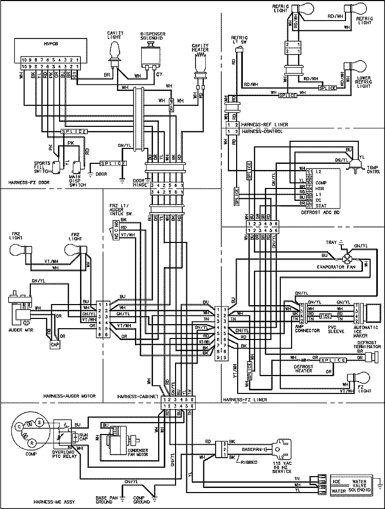 WIRING INFORMATION (SERIES 12) Diagram and Parts List for ACD2238HTS  Amana Refrigerator