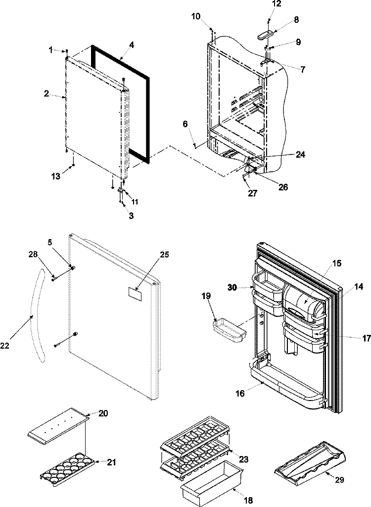 REFRIGERATOR DOOR Diagram and Parts List for ABL2527FES ABL2527FEx0 Amana Refrigerator