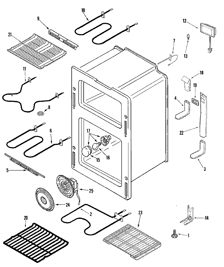 OVEN Diagram and Parts List for MER6875BAF  Maytag Range