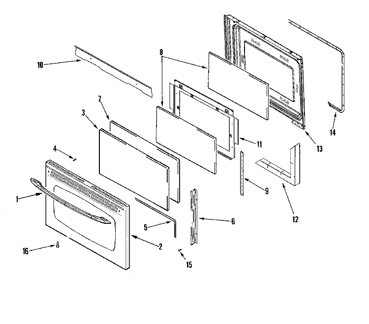 DOOR (LOWER - STL) Diagram and Parts List for MGR6775BDS  Maytag Range