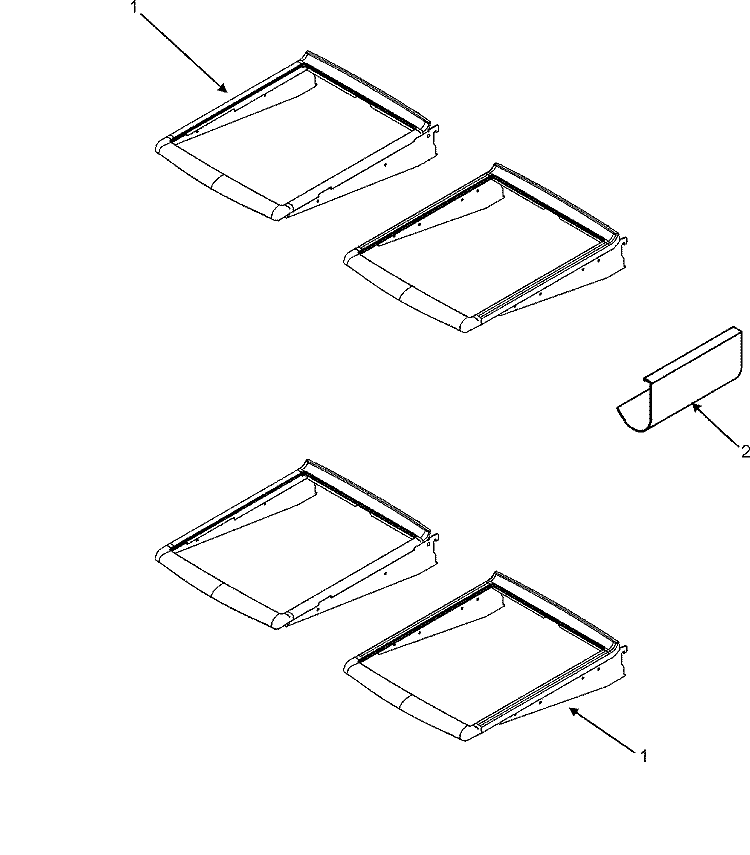 REFRIGERATOR SHELVES Diagram and Parts List for JFD2589KEP  Jenn-Air Refrigerator
