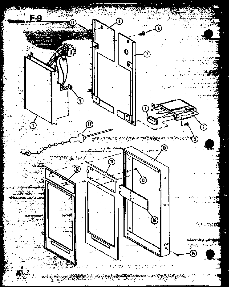 Section 1 Diagram and Parts List for RO-10A P74067-5M Amana Microwave