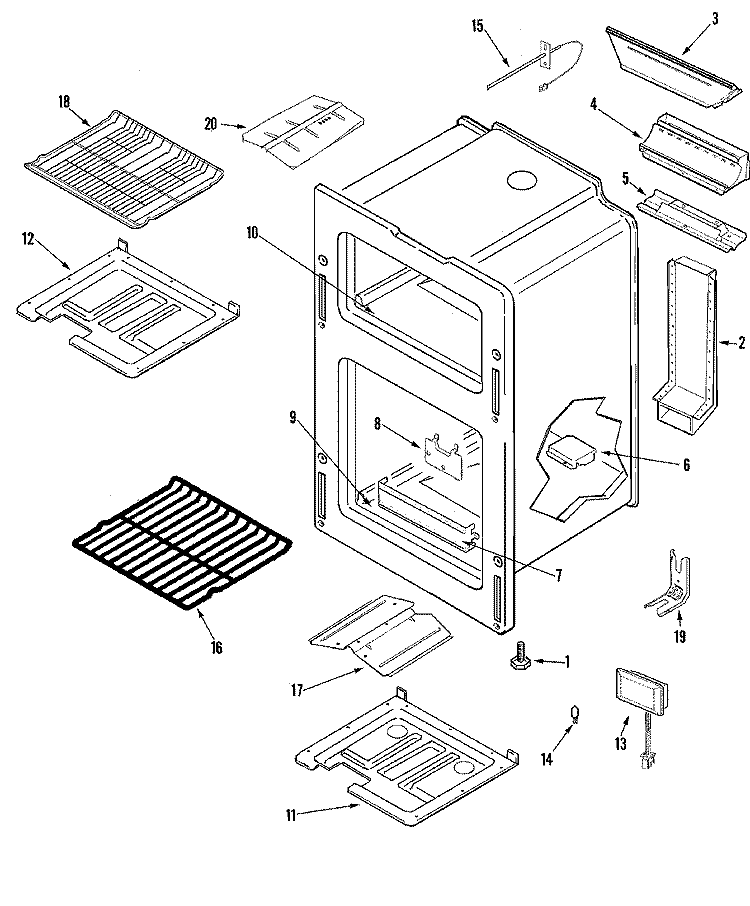 OVEN Diagram and Parts List for MGR6751BDB  Maytag Range