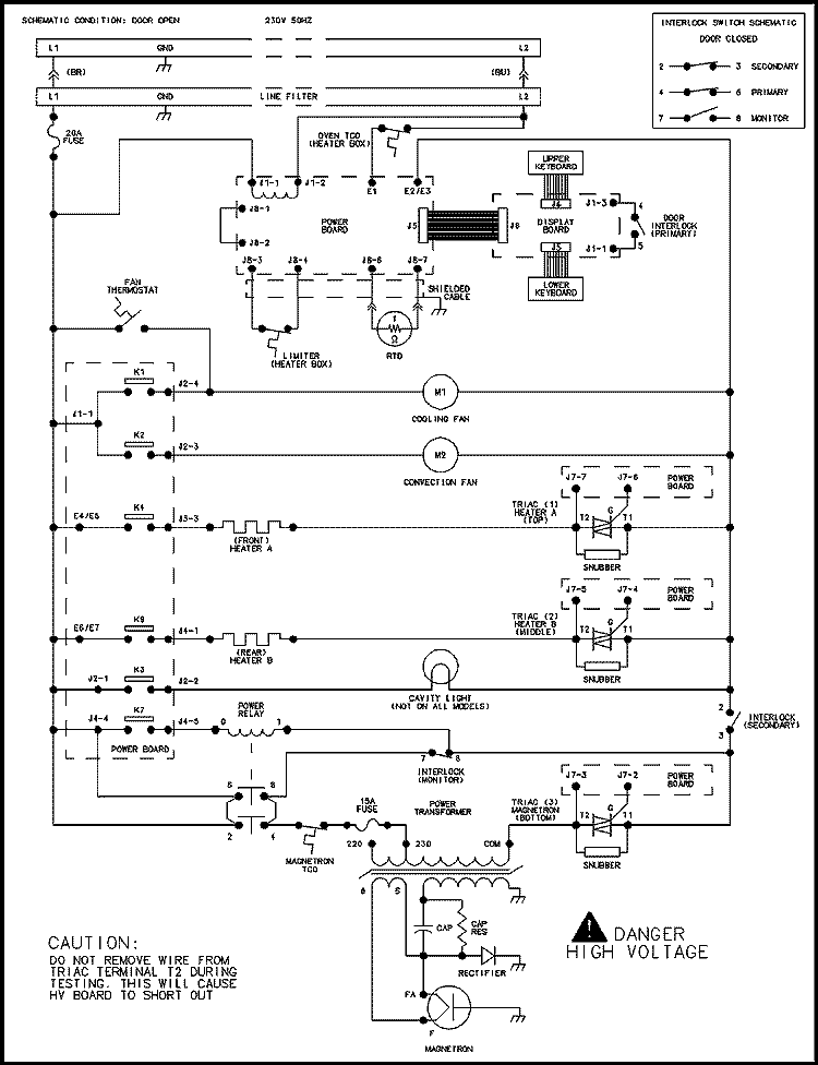 WIRING INFORMATION Diagram and Parts List for ACE5302 P1332914M Amana Microwave