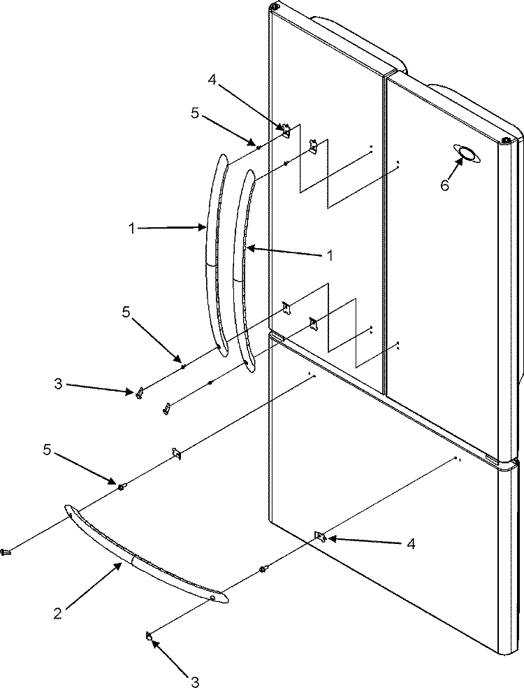 HANDLES (MFC2061HES) Diagram and Parts List for MFC2061HES  Maytag Refrigerator
