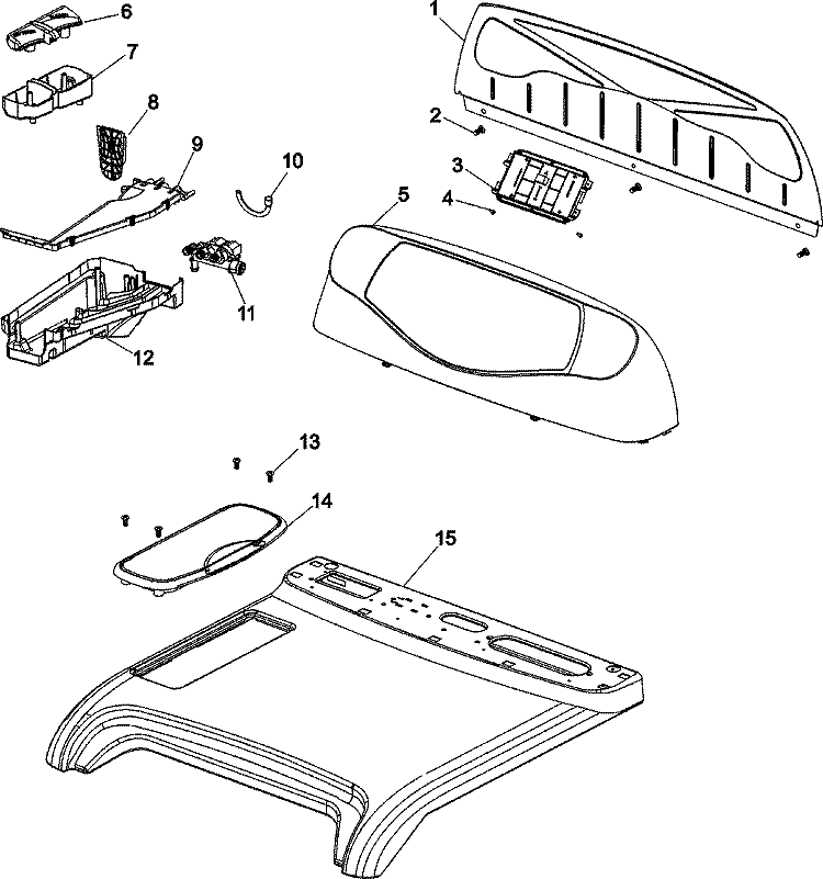 CONTROL PANEL AND TOP Diagram and Parts List for NAH6800AWW  Amana Washer
