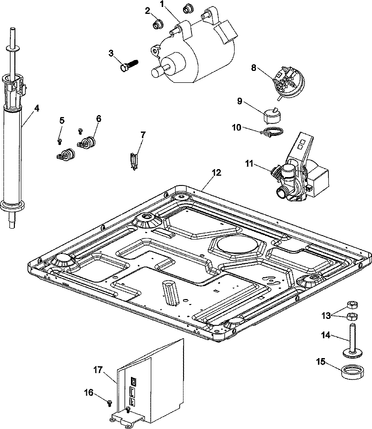 BASE AND MOTOR Diagram and Parts List for NAH6800AWW  Amana Washer
