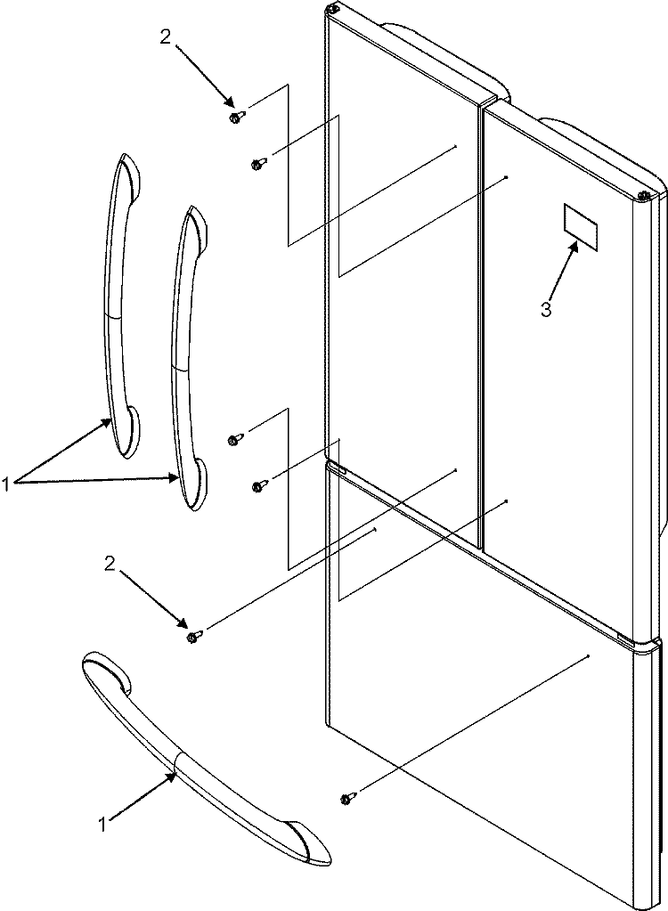 HANDLES Diagram and Parts List for G32027WEKB  Maytag Refrigerator