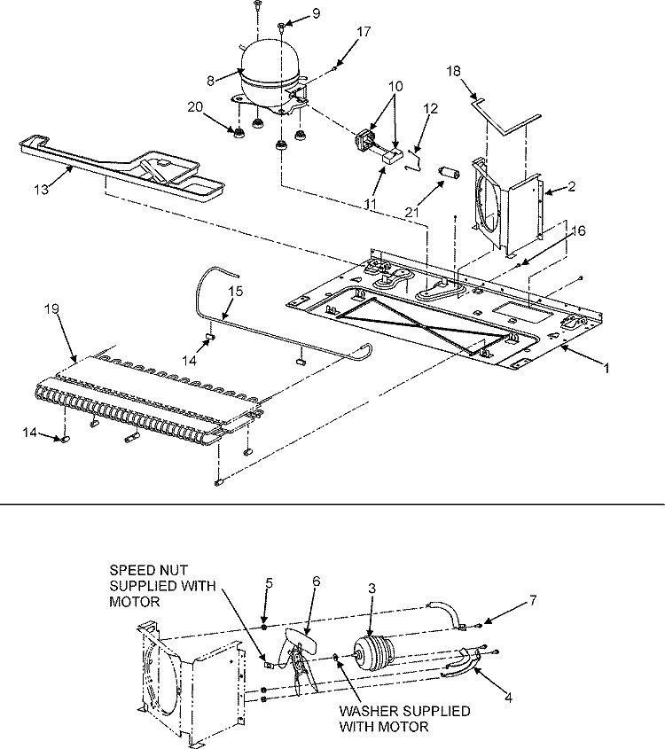 COMPRESSOR & COND MOTOR Diagram and Parts List for G32027WEKB  Maytag Refrigerator